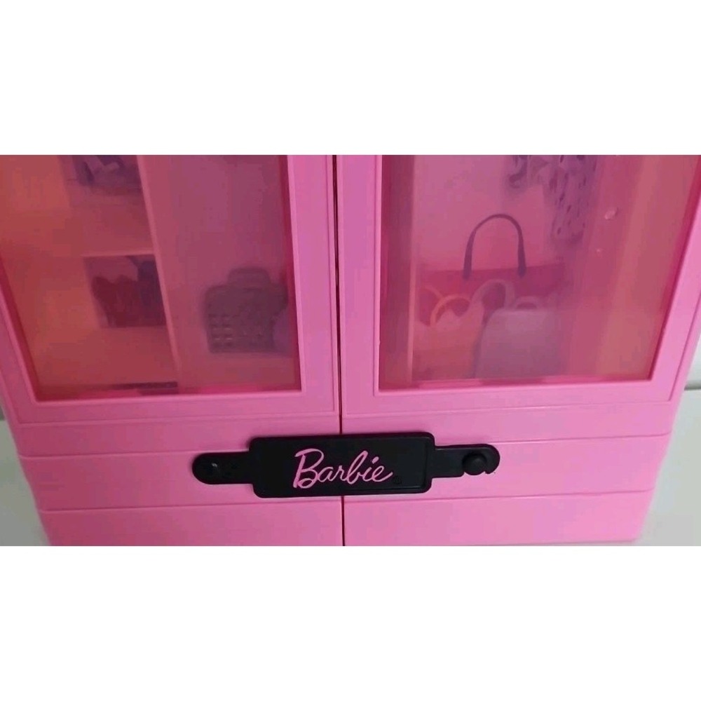 Barbie Doll Closet Storage Pink Black Box 2011 carrying case - Picture 2 of 12